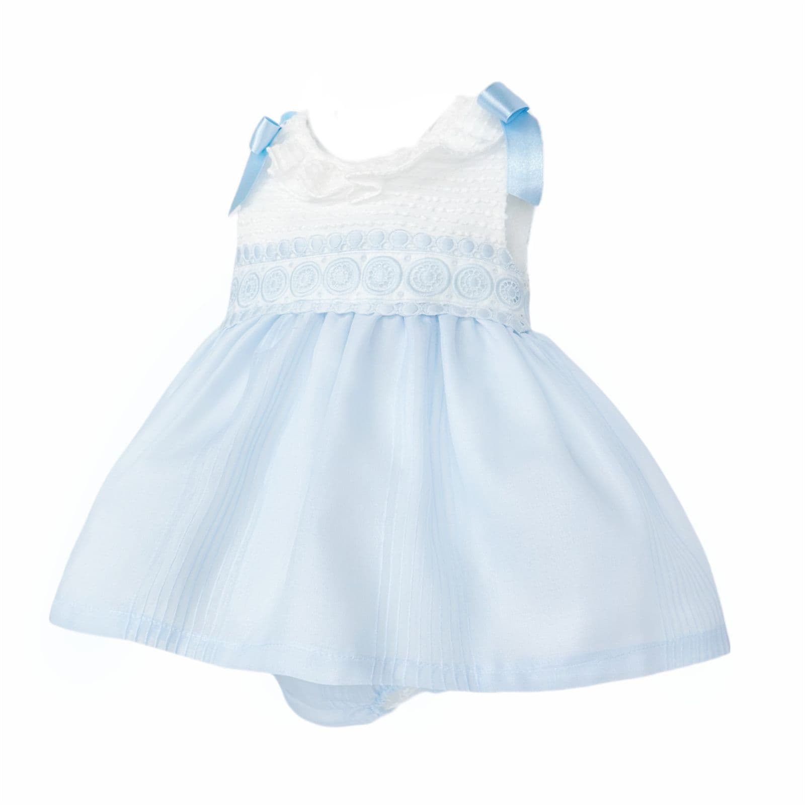 *SALE* Baby Girl Pale Blue Shoulder Bow Dress with Pants "MYD25060"