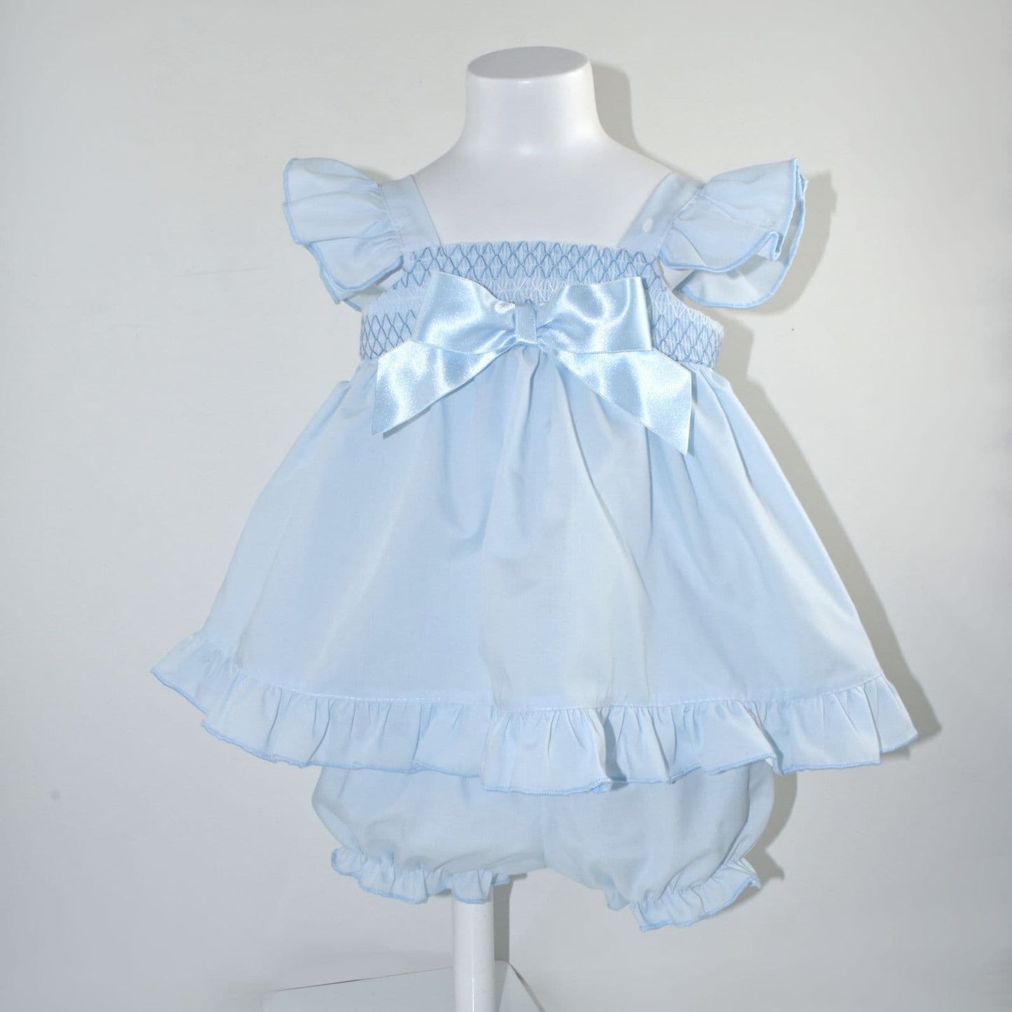 *SALE* Baby Girl Pale Blue Sun Dress with Knickers "MYD2340B"