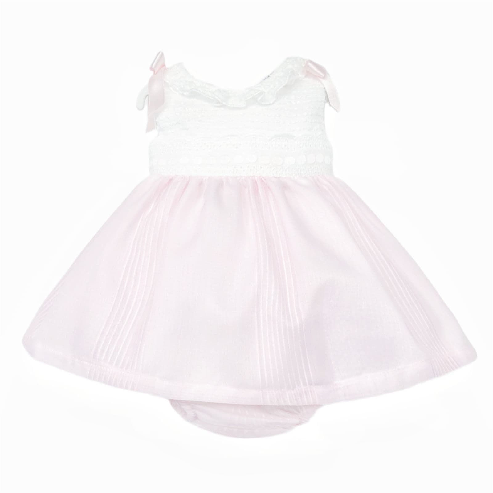 *SALE* Baby Girl Pale Pink Shoulder Bow Dress with Pants "MYD25059"