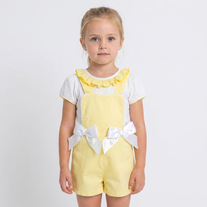 *SALE* Baby Girl Pale Yellow Dungaree with shirt "MYD2321Y"