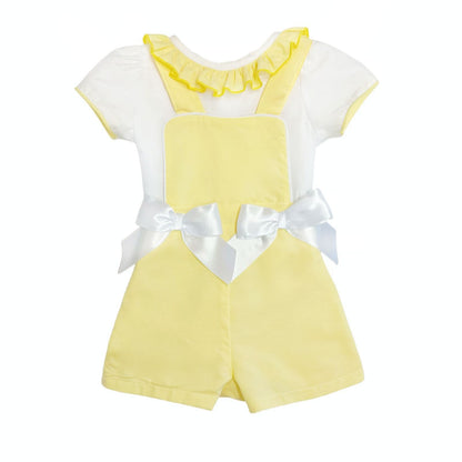 *SALE* Baby Girl Pale Yellow Dungaree with shirt "MYD2321Y"