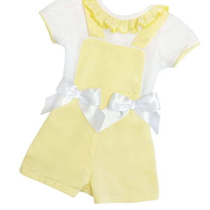 *SALE* Baby Girl Pale Yellow Dungaree with shirt "MYD2321Y"