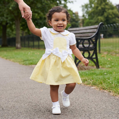 *SALE* Baby Girl Pale Yellow Pinafore Dress with bodysuit "MYD2322Y"