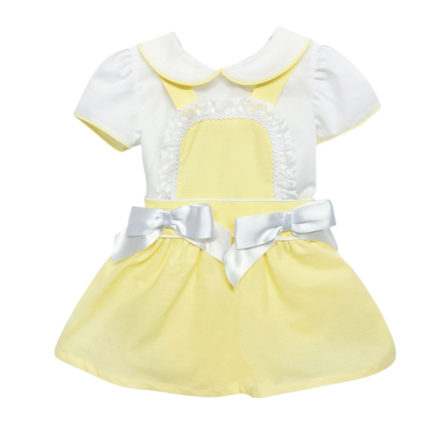 *SALE* Baby Girl Pale Yellow Pinafore Dress with bodysuit "MYD2322Y"