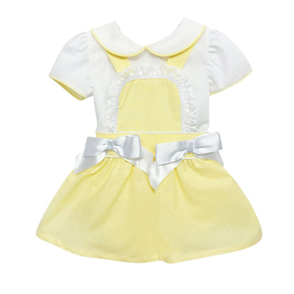 *SALE* Baby Girl Pale Yellow Pinafore Dress with bodysuit "MYD2322Y"