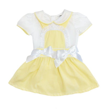 *SALE* Baby Girl Pale Yellow Pinafore Dress with bodysuit "MYD2322Y"