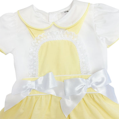 *SALE* Baby Girl Pale Yellow Pinafore Dress with bodysuit "MYD2322Y"