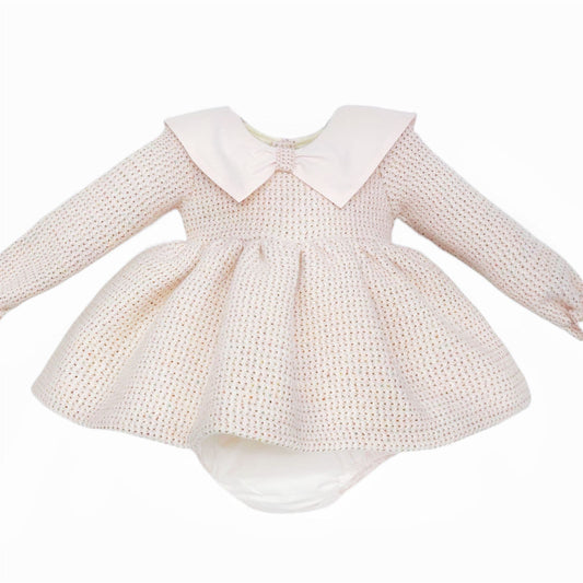 *SALE* Baby Girl Peach Spring Cozy Dress with Pants "MYD25229"
