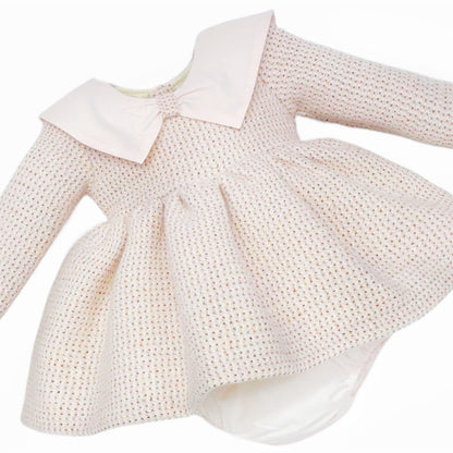 *SALE* Baby Girl Peach Spring Cozy Dress with Pants "MYD25229"