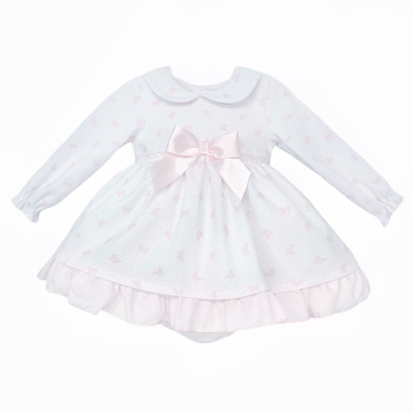 *SALE* Baby Girl Pink Bow Print Puff Ball Dress with Pants "MYD25213"