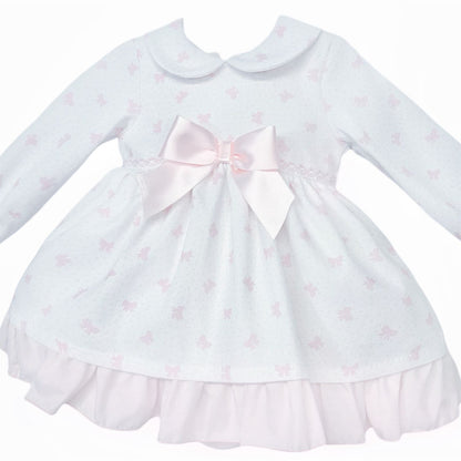 *SALE* Baby Girl Pink Bow Print Puff Ball Dress with Pants "MYD25213"