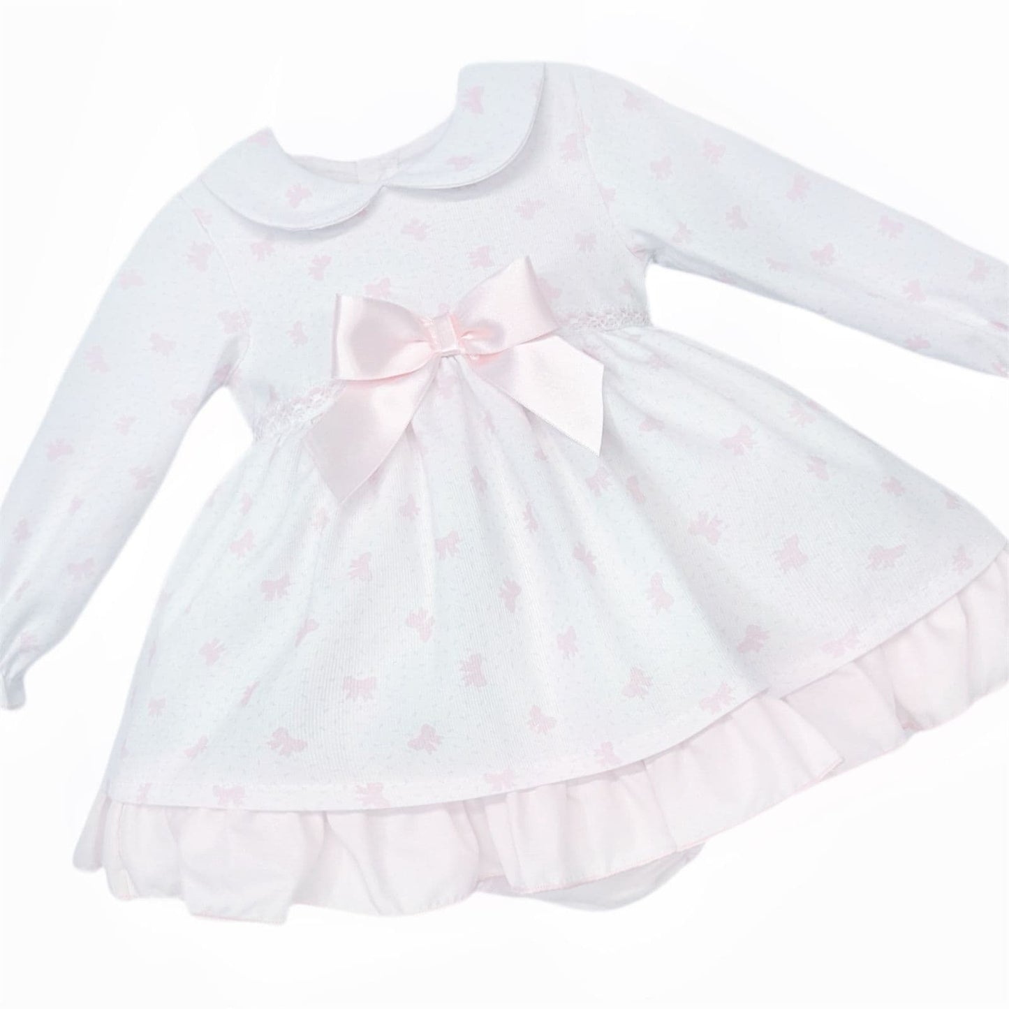 *SALE* Baby Girl Pink Bow Print Puff Ball Dress with Pants "MYD25213"