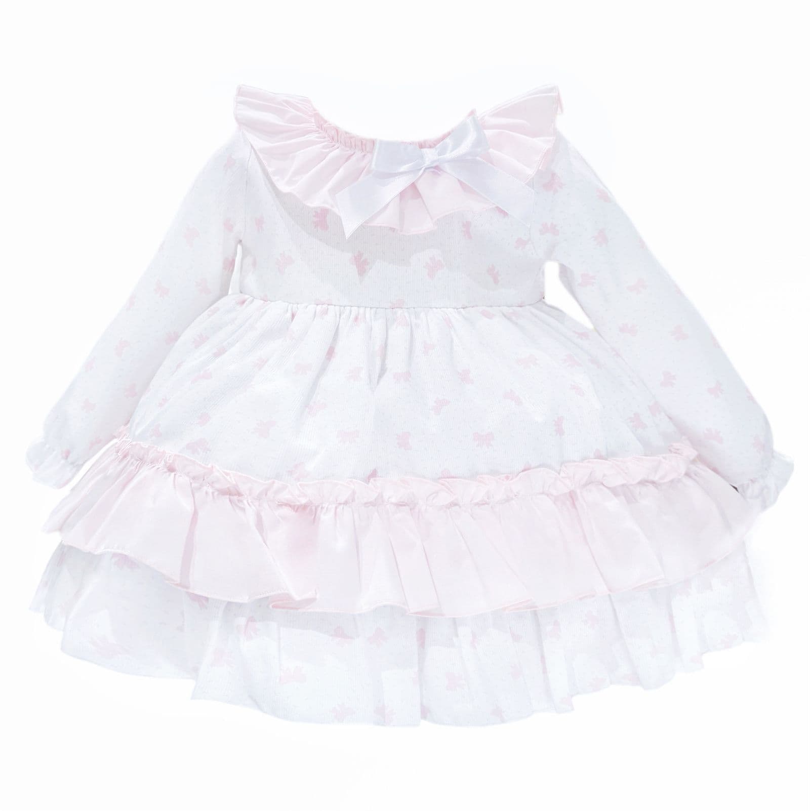 *SALE* Baby Girl Pink Bow Print Puff Ball Dress with Pants "MYD25214"