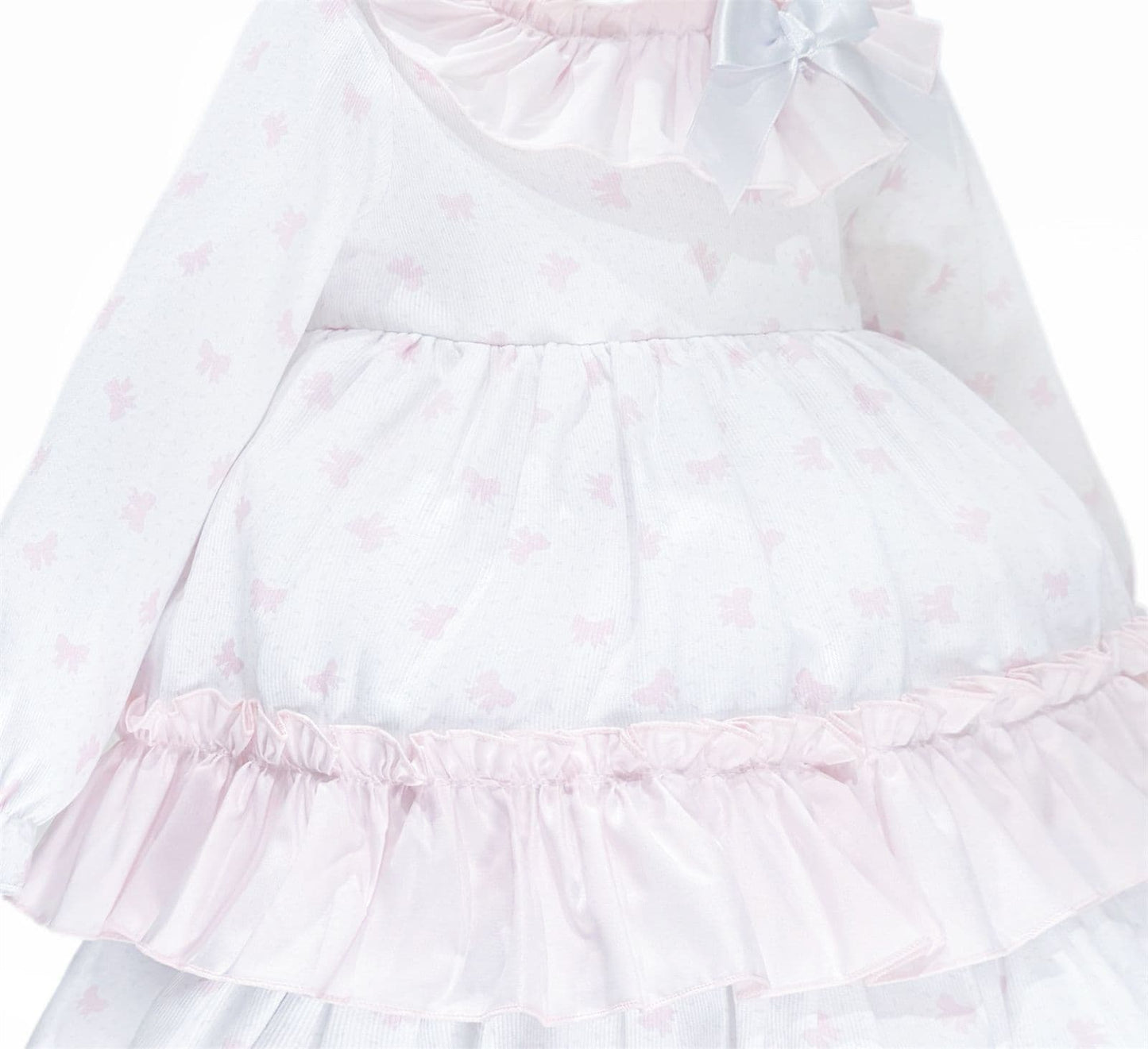 *SALE* Baby Girl Pink Bow Print Puff Ball Dress with Pants "MYD25214"