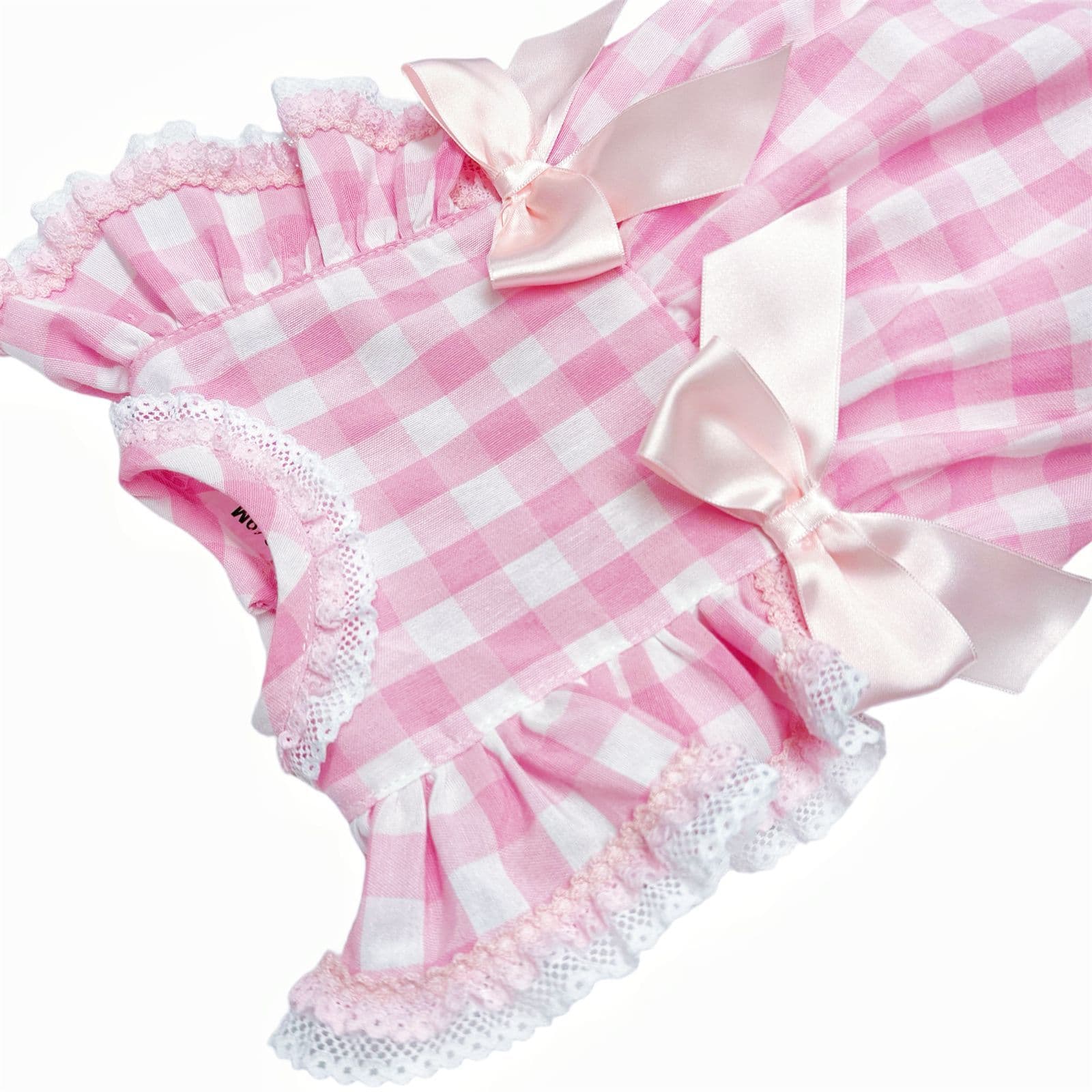 *SALE* Baby Girl Pink Checked Frilly Shoulder Romper "MYD2468"