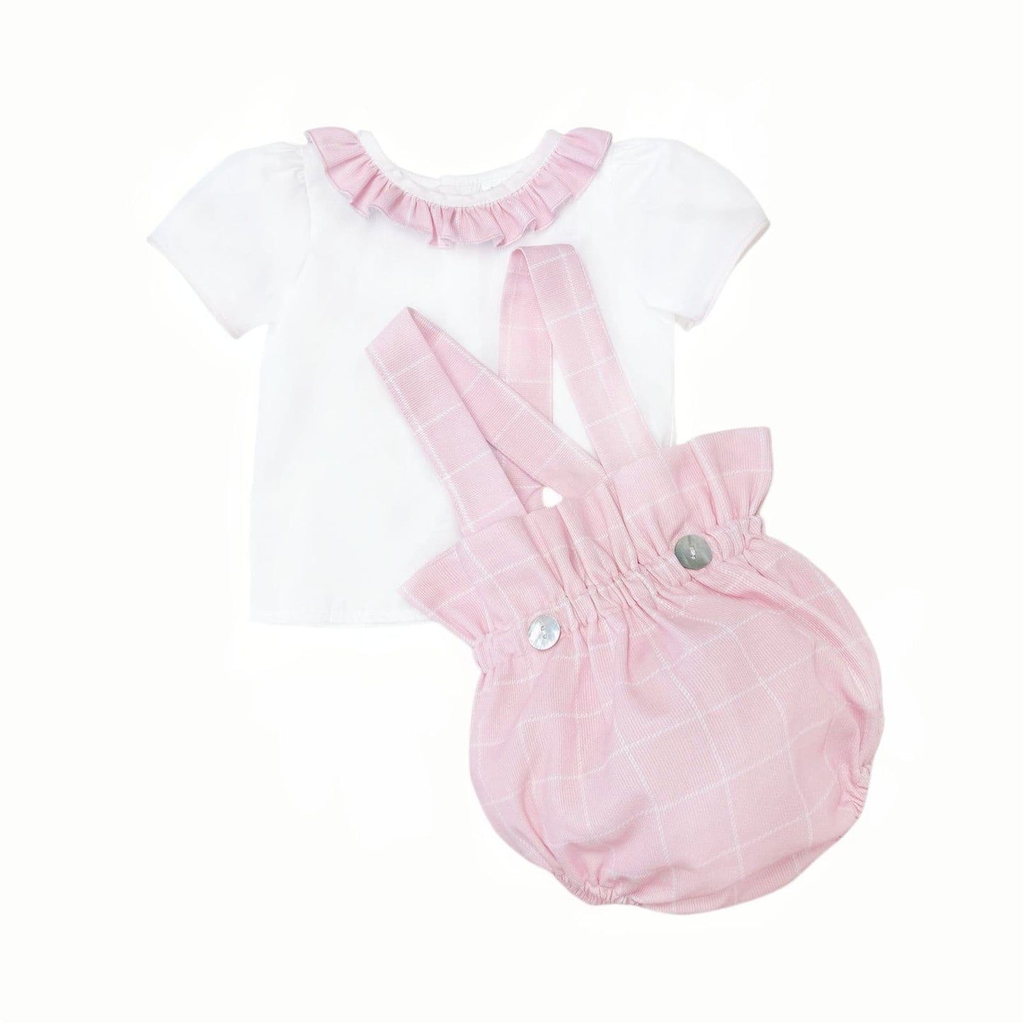 *SALE* Baby Girl Pink Checked Romper Suit with Top "LM2025"