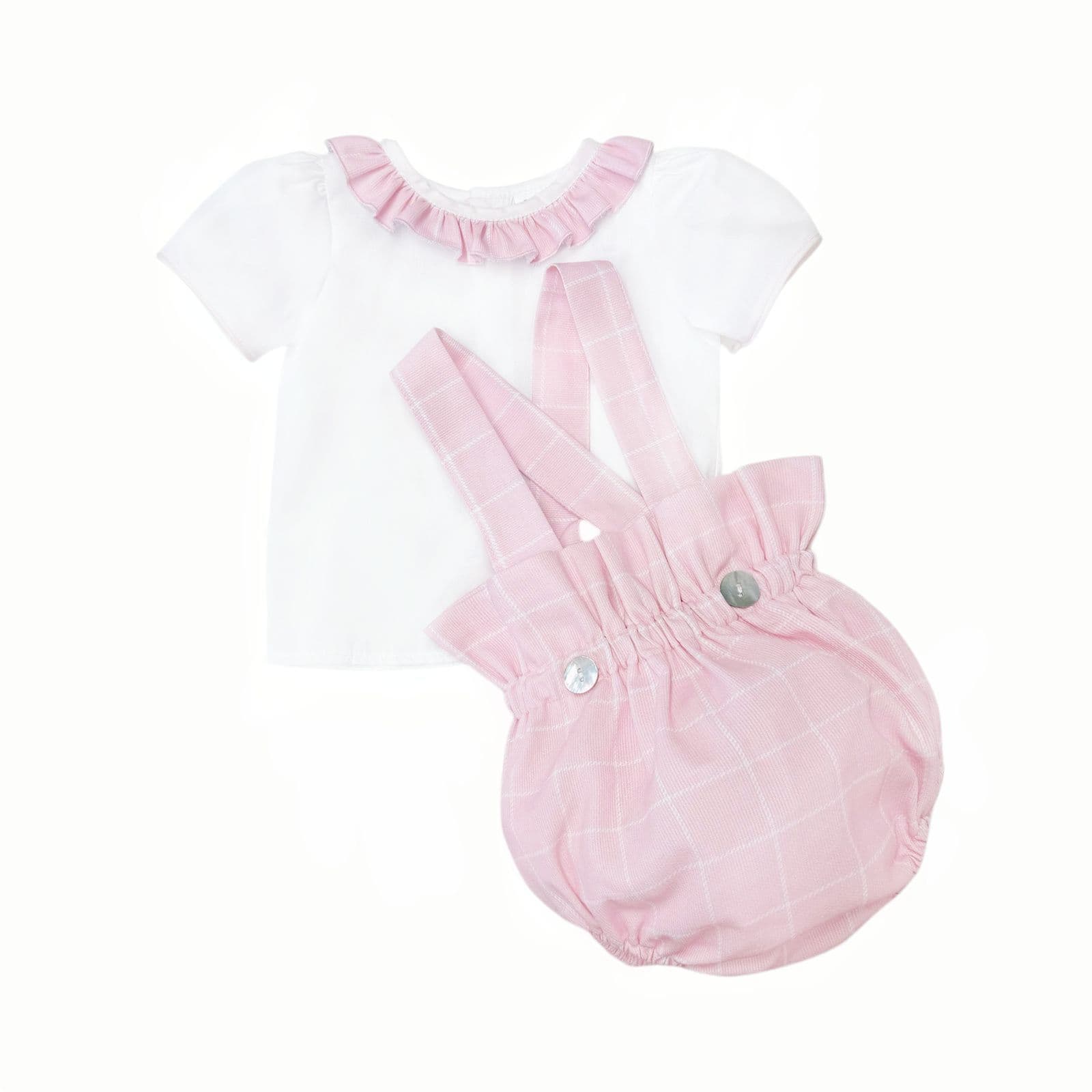 *SALE* Baby Girl Pink Checked Romper Suit with Top "LM2025"