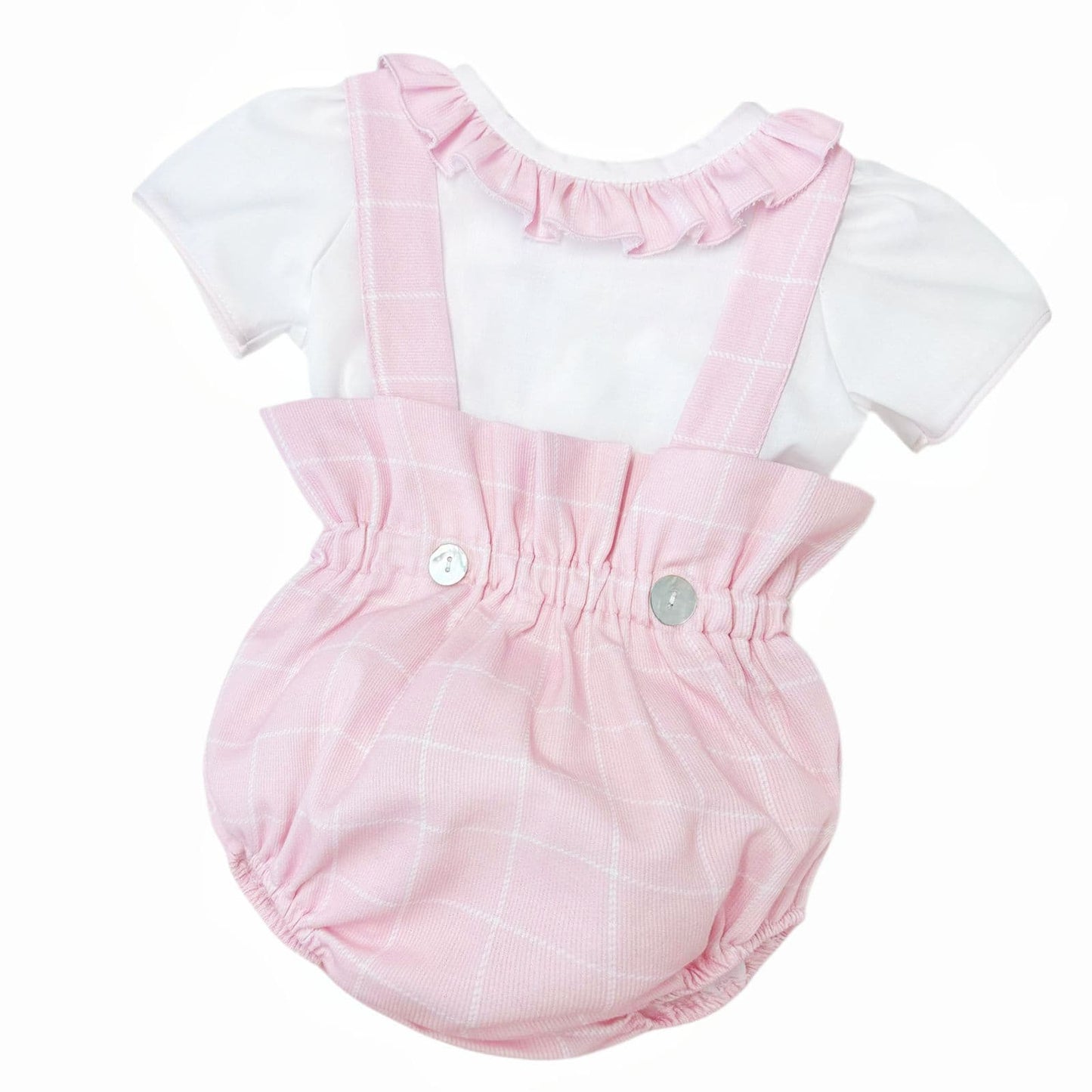 *SALE* Baby Girl Pink Checked Romper Suit with Top "LM2025"