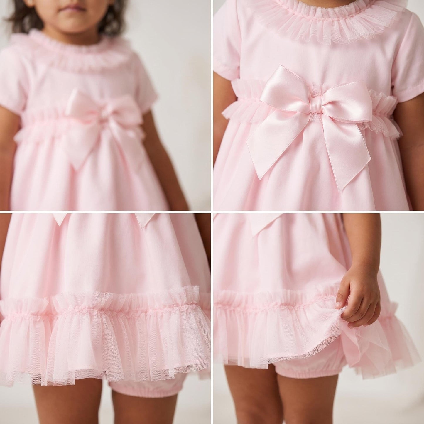 *SALE* Baby Girl Pink Cotton Dress Tulle Details with Pants "MYD25011"