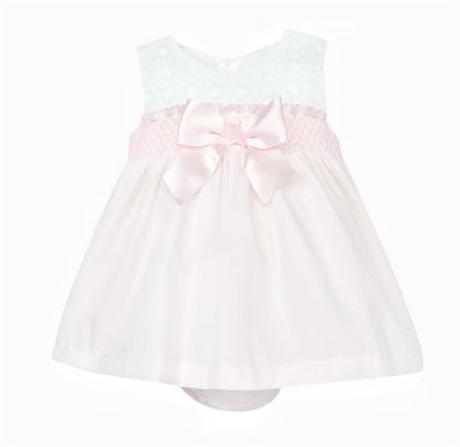 *SALE* Baby Girl Pink Cotton Embroidery Dress with Pants "MYD25007"