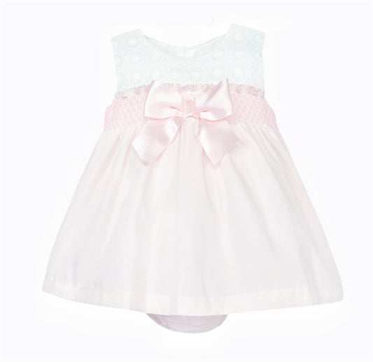 *SALE* Baby Girl Pink Cotton Embroidery Dress with Pants "MYD25007"