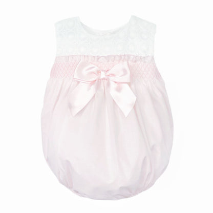 *SALE* Baby Girl Pink Cotton Embroidery Romper "MYD25008"