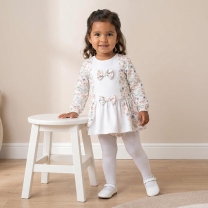 SALE" Baby Girl Pink Cotton Floral Dress with Pants "MYD25227