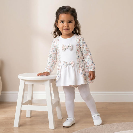 SALE" Baby Girl Pink Cotton Floral Dress with Pants "MYD25227