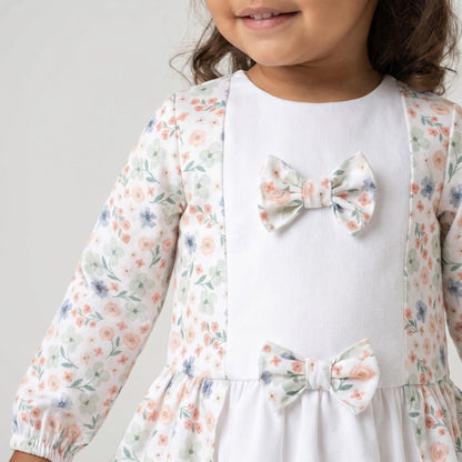 SALE" Baby Girl Pink Cotton Floral Dress with Pants "MYD25227