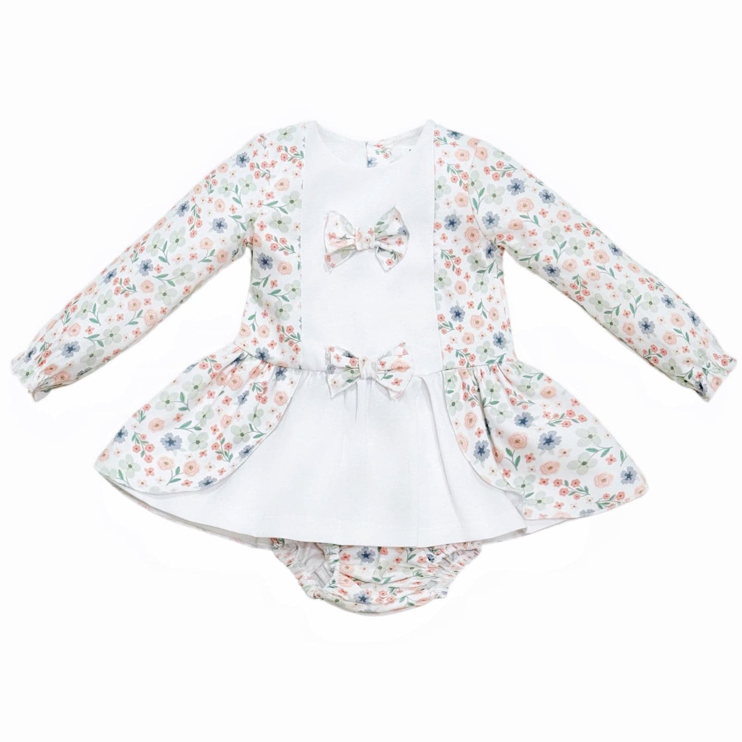 SALE" Baby Girl Pink Cotton Floral Dress with Pants "MYD25227