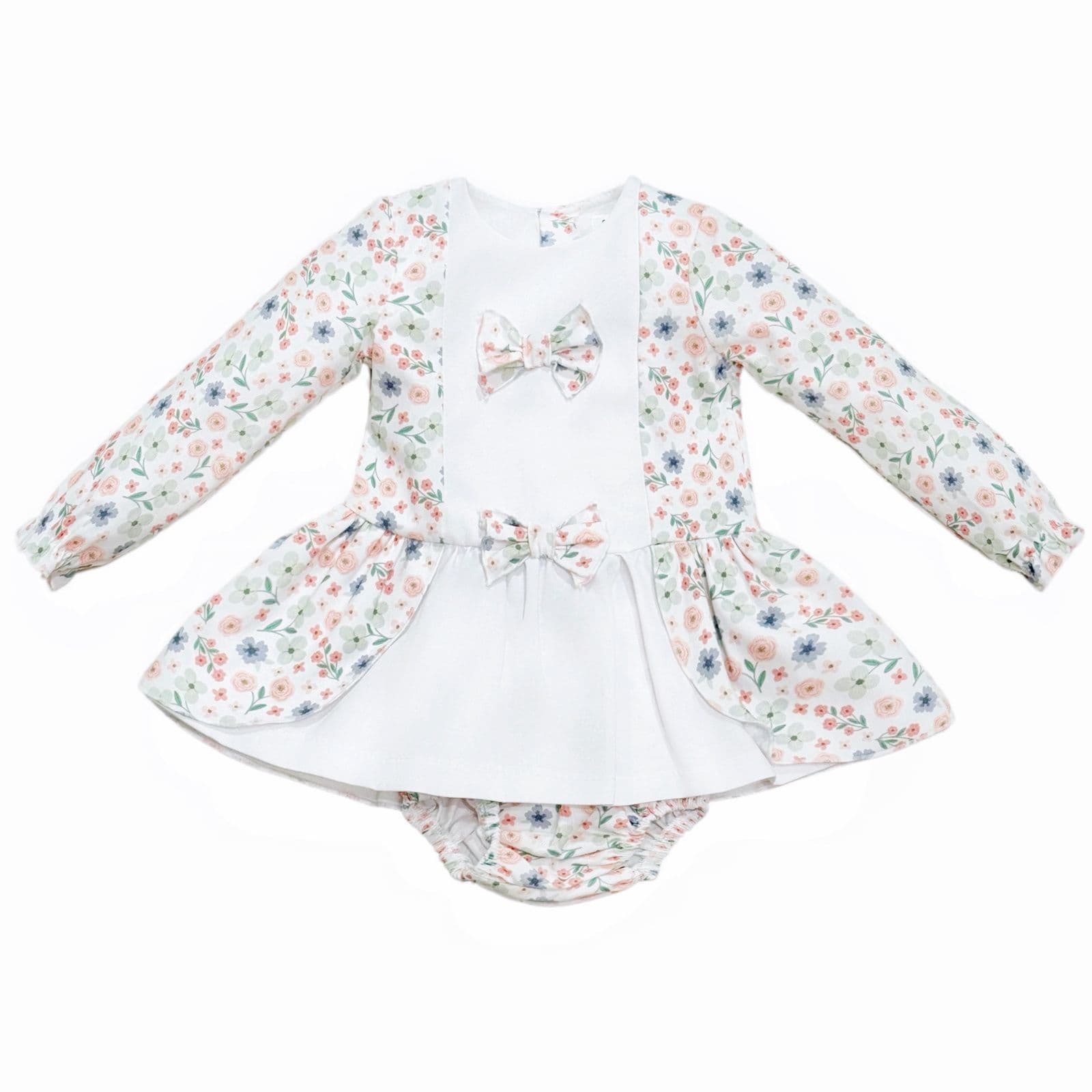 SALE" Baby Girl Pink Cotton Floral Dress with Pants "MYD25227