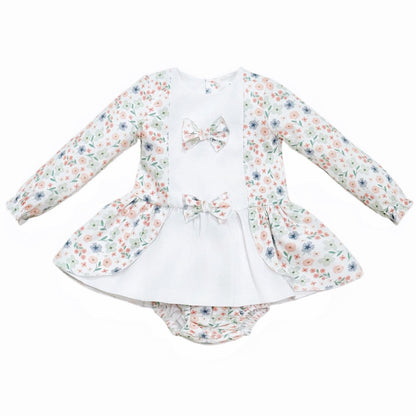 SALE" Baby Girl Pink Cotton Floral Dress with Pants "MYD25227