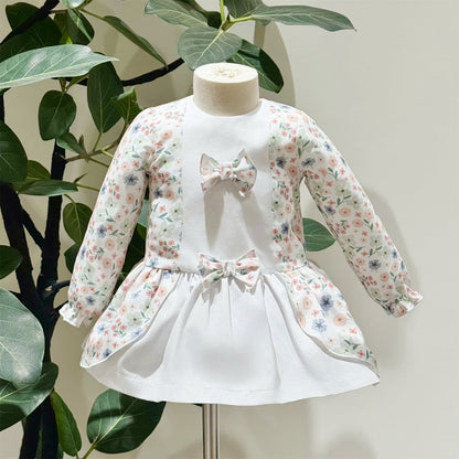 SALE" Baby Girl Pink Cotton Floral Dress with Pants "MYD25227