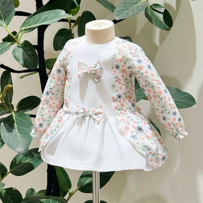 SALE" Baby Girl Pink Cotton Floral Dress with Pants "MYD25227