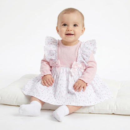 SALE" Baby Girl Pink Cotton Frilly Shoulder Dress with Pants "MYD25225