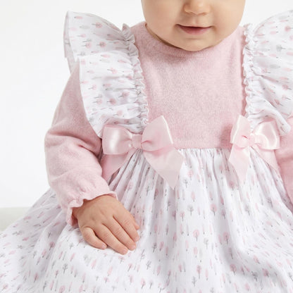 SALE" Baby Girl Pink Cotton Frilly Shoulder Dress with Pants "MYD25225