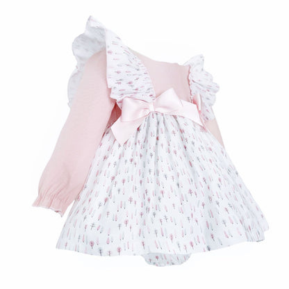 SALE" Baby Girl Pink Cotton Frilly Shoulder Dress with Pants "MYD25225