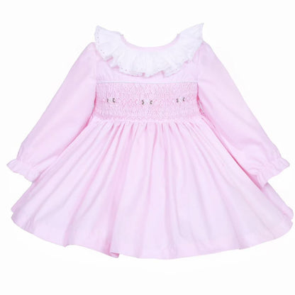 *SALE* Baby Girl Pink Cotton Hand Smocked Dress "2429"