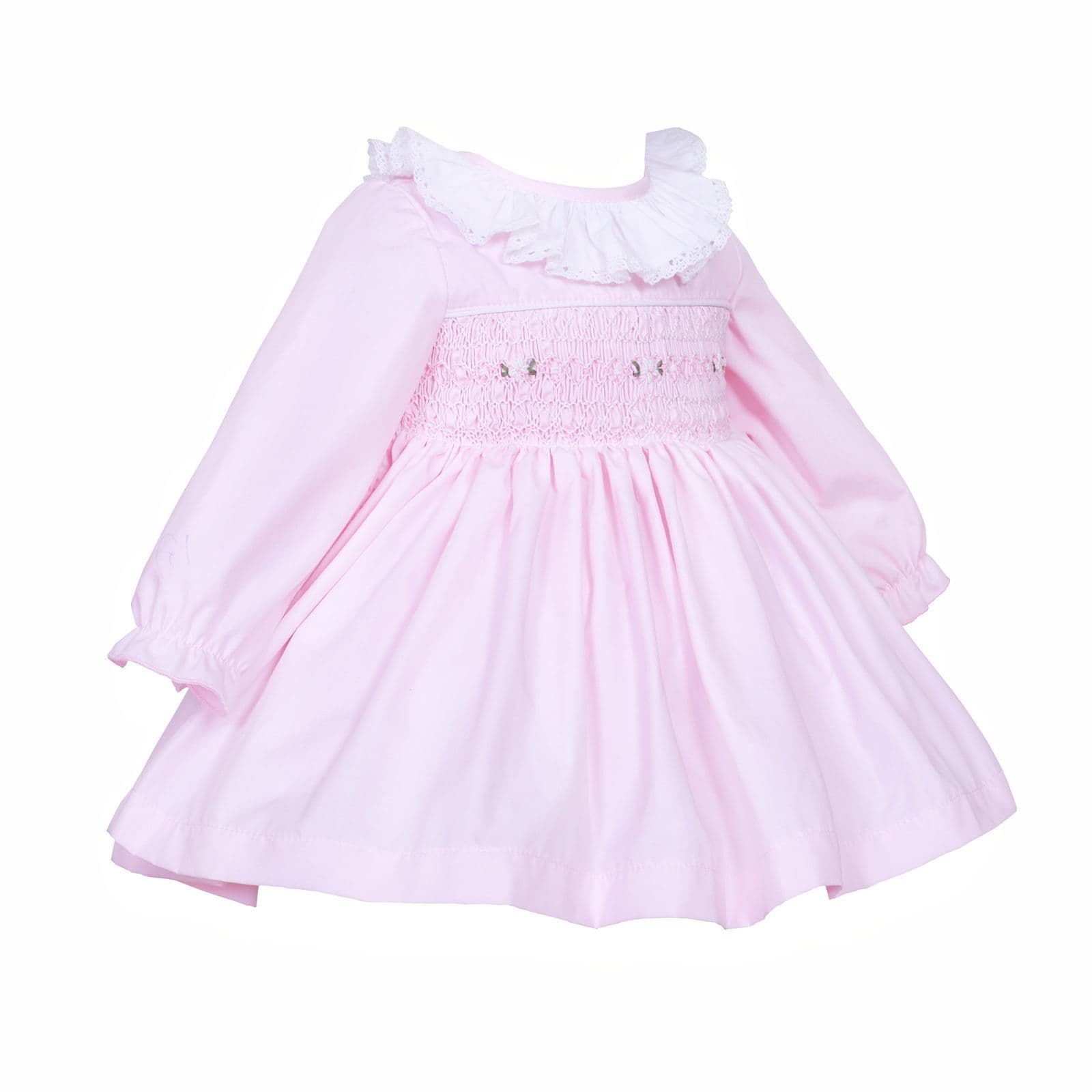 *SALE* Baby Girl Pink Cotton Hand Smocked Dress "2429"