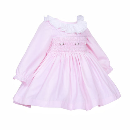 *SALE* Baby Girl Pink Cotton Hand Smocked Dress "2429"