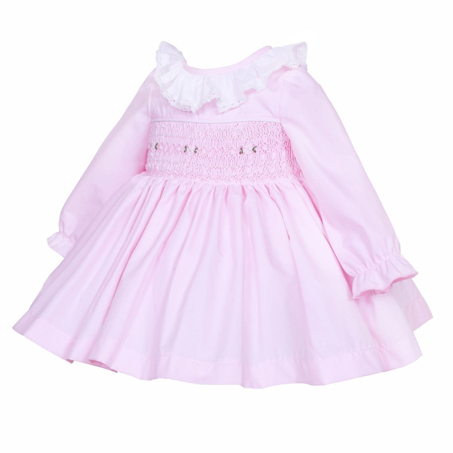 *SALE* Baby Girl Pink Cotton Hand Smocked Dress "2429"