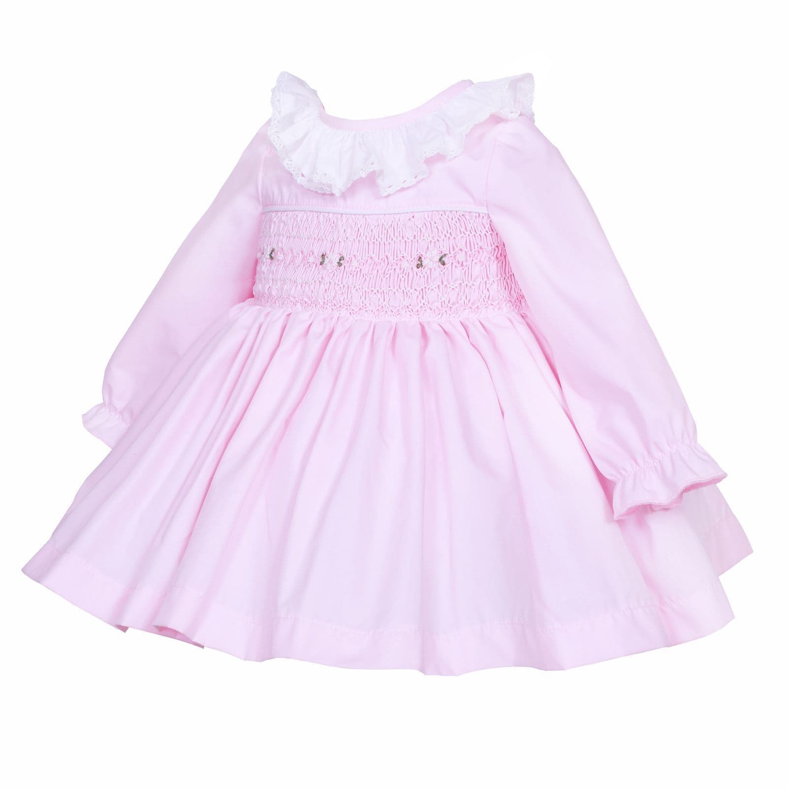 *SALE* Baby Girl Pink Cotton Hand Smocked Dress "2429"