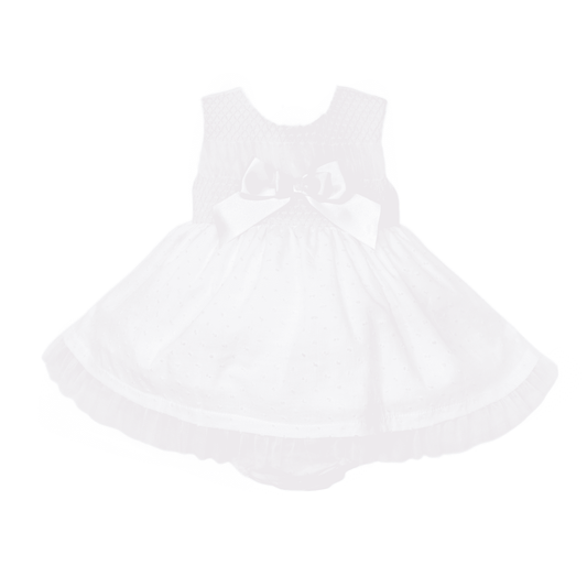 *SALE* Baby Girl Pink Cotton Plumetis Smocked Dress with Pants "MYD25012"