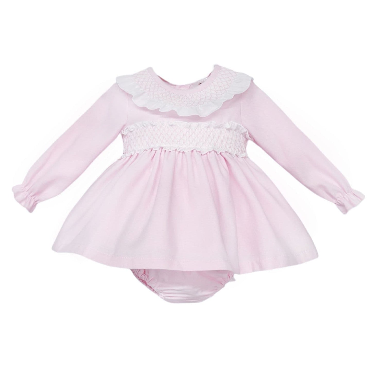 *SALE* Baby Girl Pink Cotton Puff Ball Smock Dress with Pants "MYD25243"
