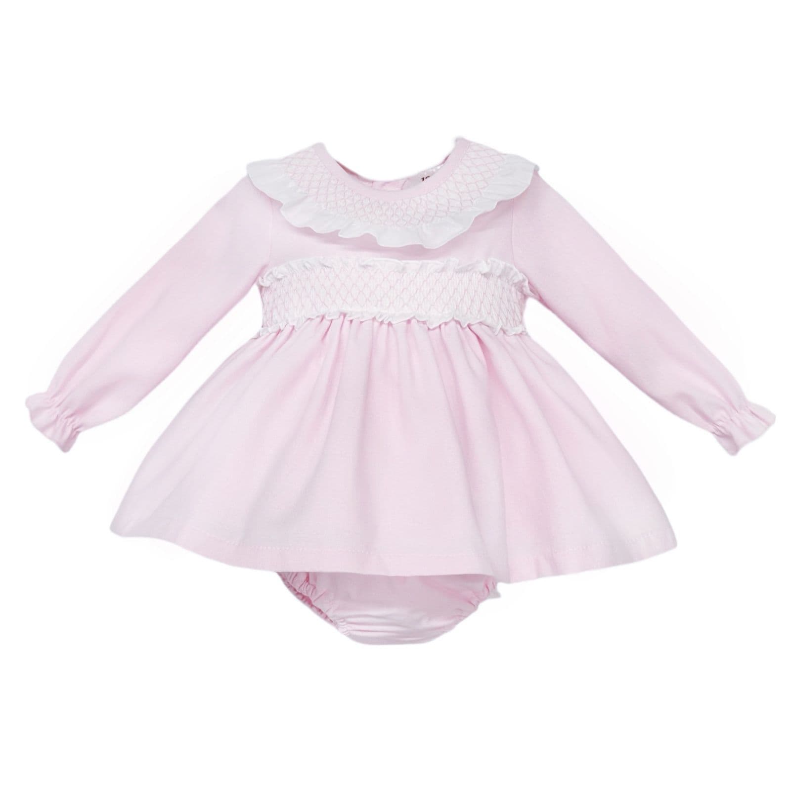 *SALE* Baby Girl Pink Cotton Puff Ball Smock Dress with Pants "MYD25243"