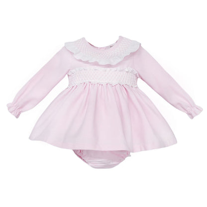 *SALE* Baby Girl Pink Cotton Puff Ball Smock Dress with Pants "MYD25243"