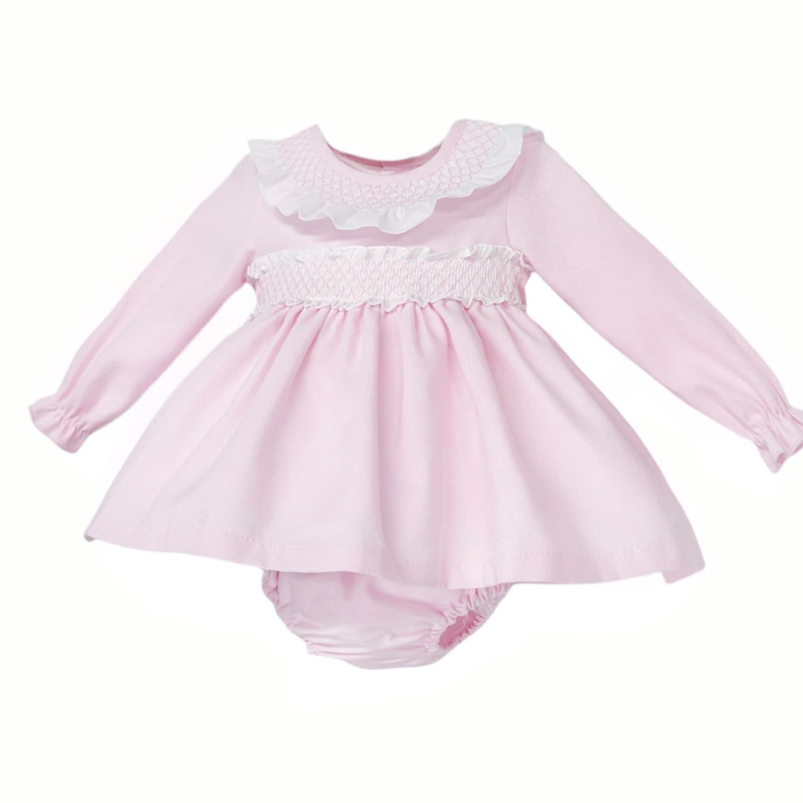 *SALE* Baby Girl Pink Cotton Puff Ball Smock Dress with Pants "MYD25243"