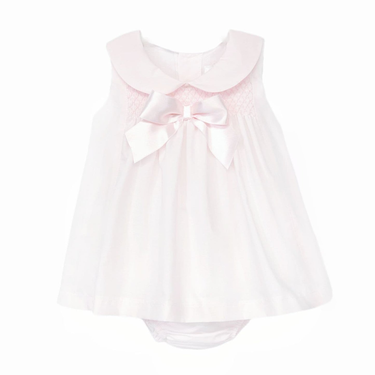 *SALE* Baby Girl Pink Cotton Smocked Dress with Pants "MYD25009"