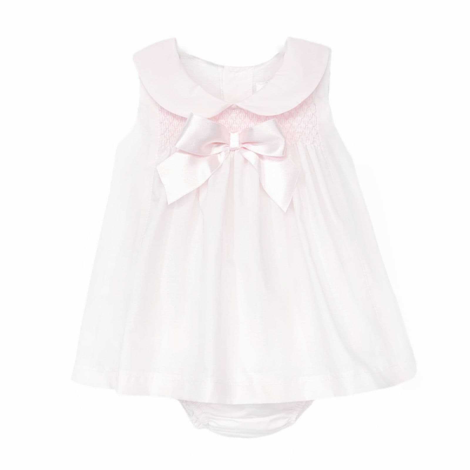 *SALE* Baby Girl Pink Cotton Smocked Dress with Pants "MYD25009"