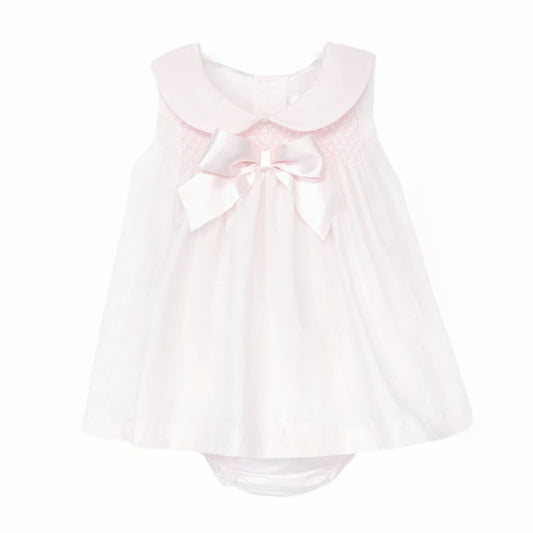*SALE* Baby Girl Pink Cotton Smocked Dress with Pants "MYD25009"